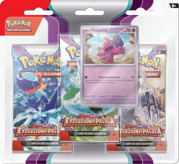 Scarlatto & Violetto: Evoluzioni a Paldea - 3 Pack Blister Tinkatink (ITA)
