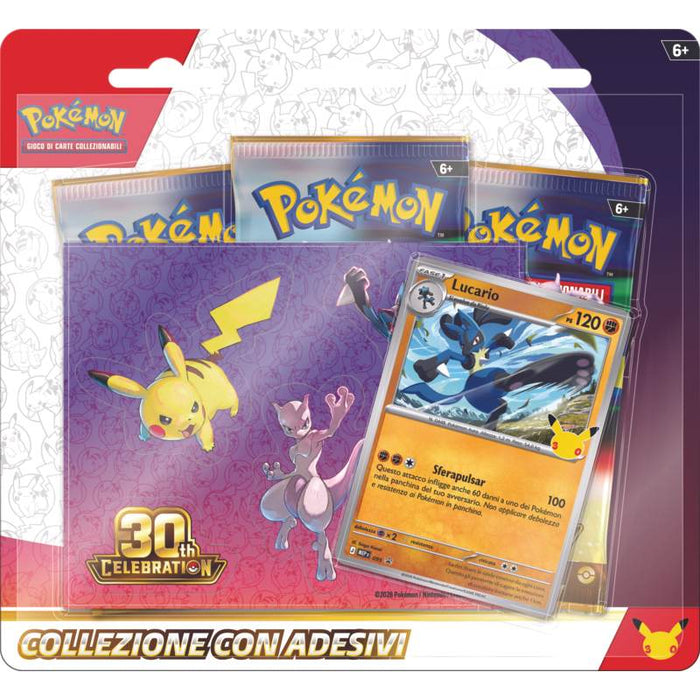 Pokémon 30° Anniversario Collezione con adesivi Lucario – ITA - confezione italiana