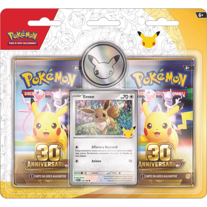Pokémon 30° Anniversario Blister Eevee 2 buste – ITA - confezione italiana